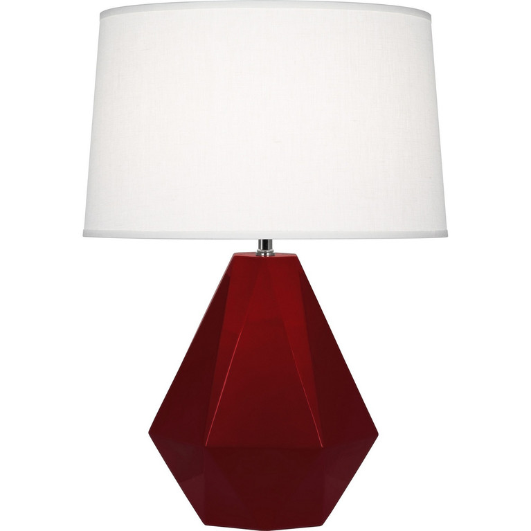 Robert Abbey - SA930 - One Light Table Lamp - Delta - Sangria Glazed Ceramic w/Polished Nickel
