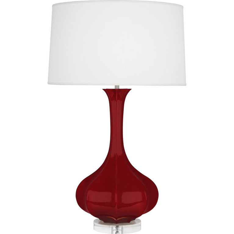 Robert Abbey - SA996 - One Light Table Lamp - Pike - Sangria Glazed Ceramic w/Lucite