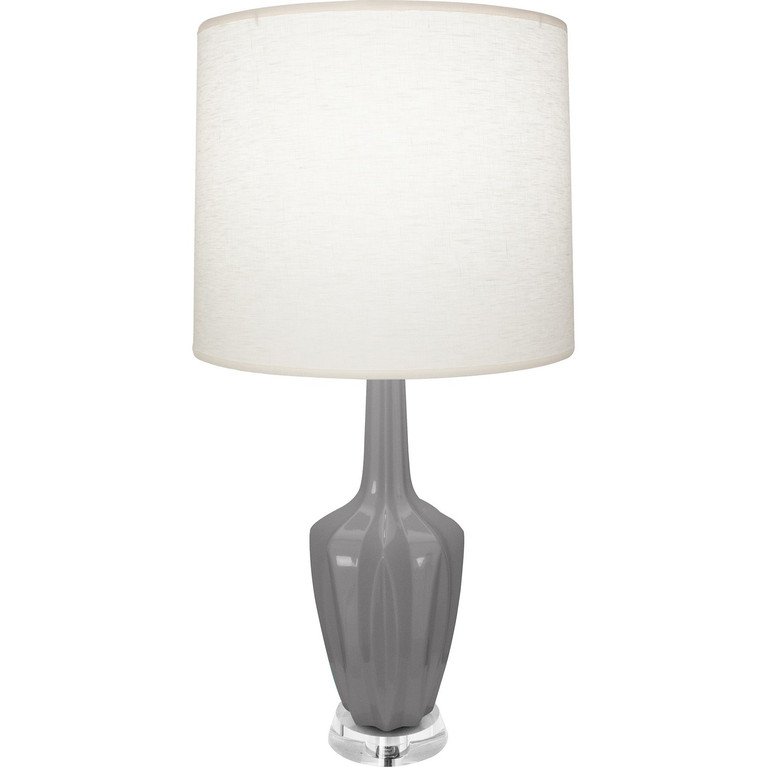 Robert Abbey - ST35 - One Light Accent Lamp - Small Emma - Smokey Taupe Glazed Ceramic w/Polished Nickel