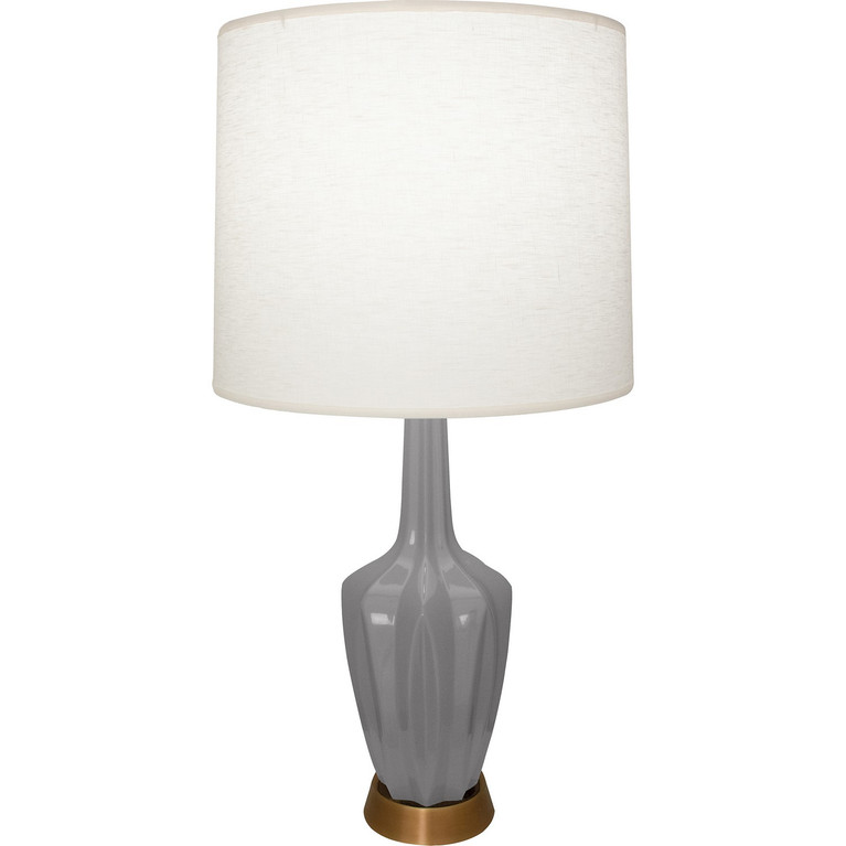 Robert Abbey - ST36 - One Light Accent Lamp - Small Emma - Smokey Taupe Glazed Ceramic w/Warm Brass