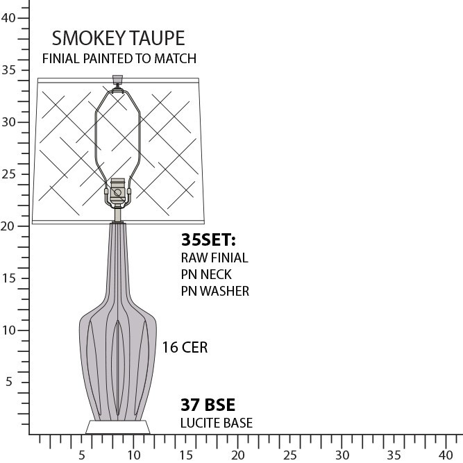 Robert Abbey - ST37 - One Light Table Lamp - Emma - Smokey Taupe Glazed Ceramic w/Polished Nickel