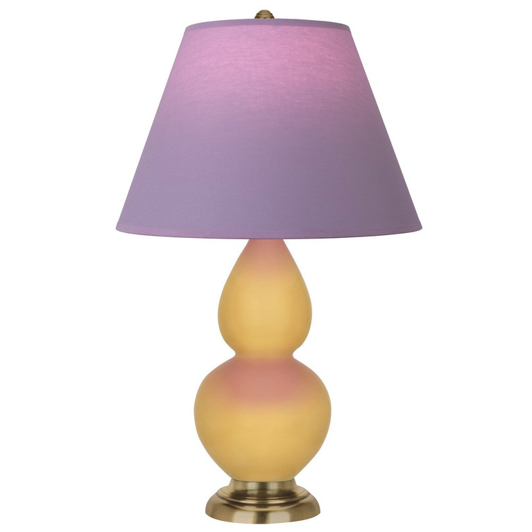 Robert Abbey - SU10L - One Light Accent Lamp - Small Double Gourd - Sunset Yellow Glazed Ceramic w/Antique Natural Brass
