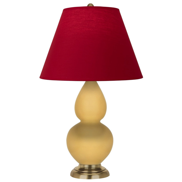 Robert Abbey - SU10R - One Light Accent Lamp - Small Double Gourd - Sunset Yellow Glazed Ceramic w/Antique Natural Brass