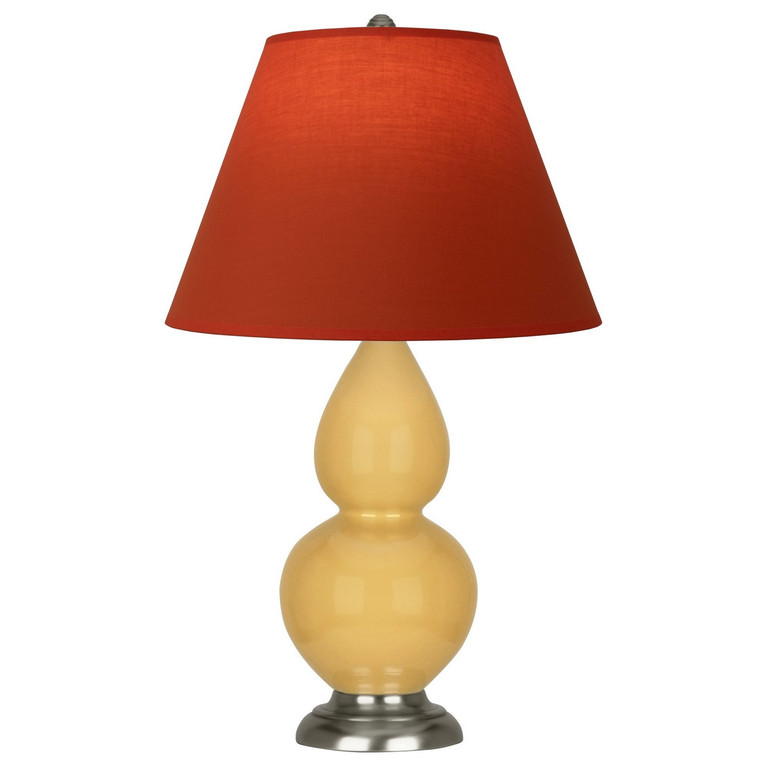 Robert Abbey - SU12T - One Light Accent Lamp - Small Double Gourd - Sunset Yellow Glazed Ceramic w/Antique Silver