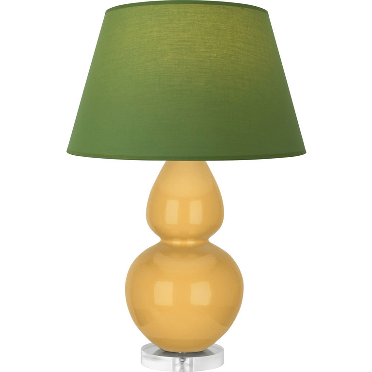 Robert Abbey - SU23G - One Light Table Lamp - Double Gourd - Sunset Yellow Glazed Ceramic w/Lucite