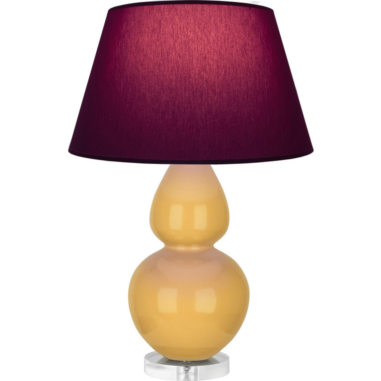 Robert Abbey - SU23P - One Light Table Lamp - Double Gourd - Sunset Yellow Glazed Ceramic w/Lucite