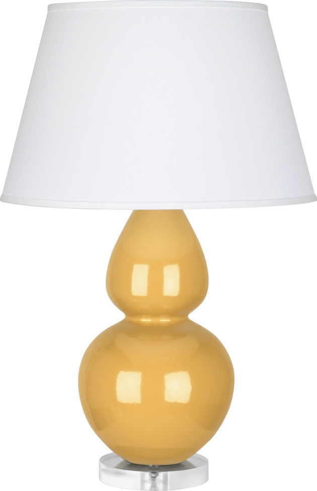 Robert Abbey - SU23X - One Light Table Lamp - Double Gourd - Sunset Yellow Glazed Ceramic w/Lucite
