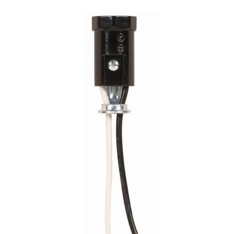Satco - 80-1146 - Phenolic Candelabra Sockets With Leads - Black
