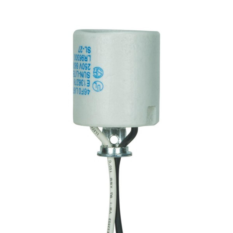 Satco - 80-1223 - Keyless Porcelain Socket With Hickey - White