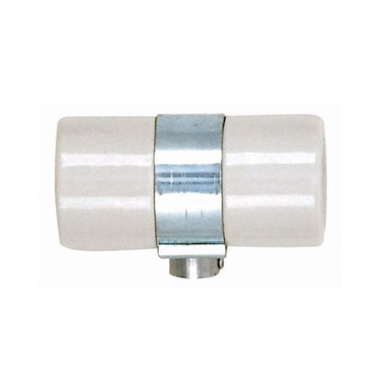 Satco - 80-1226 - Twin Porcelain Socket With Flange Bushing Cap - Glazed White