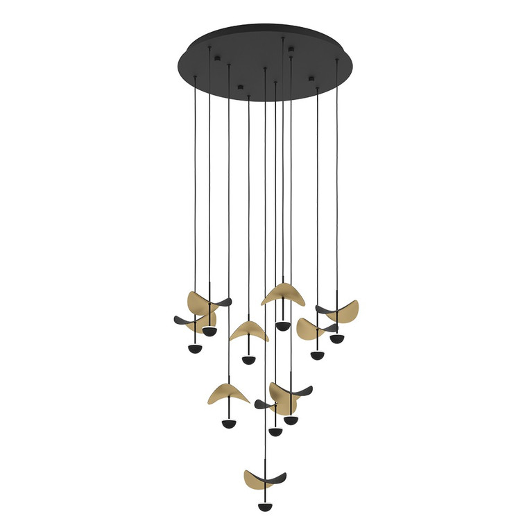 Eglo USA - 390339A - LED Pendant - Dracera - Black & Gold Leaf