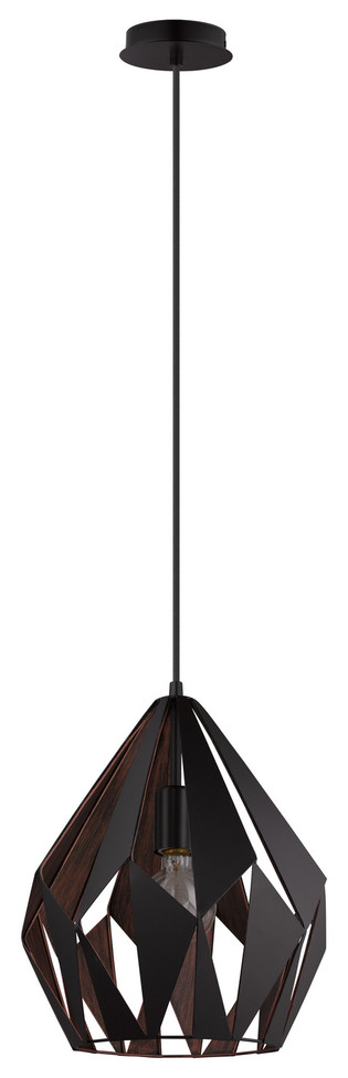 Eglo USA - 49254A - One Light Pendant - Carlton - Black & Copper