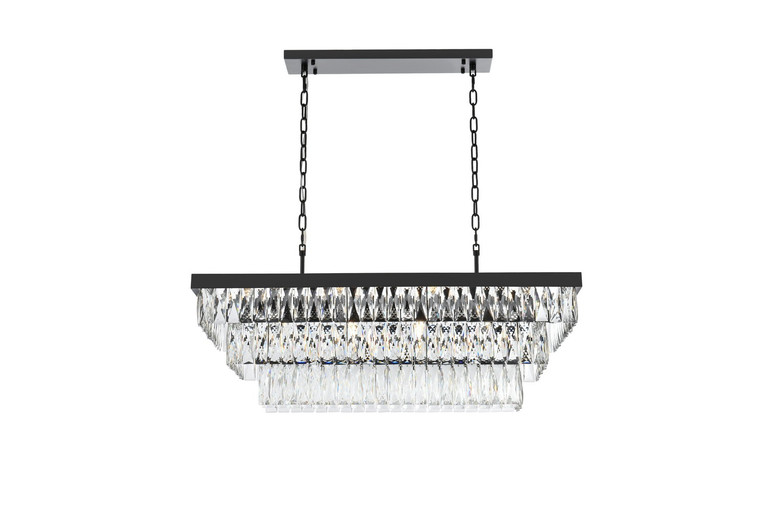 Elegant Lighting - 1060G36BK - 12 Light Chandelier - Josephine - Black and Clear
