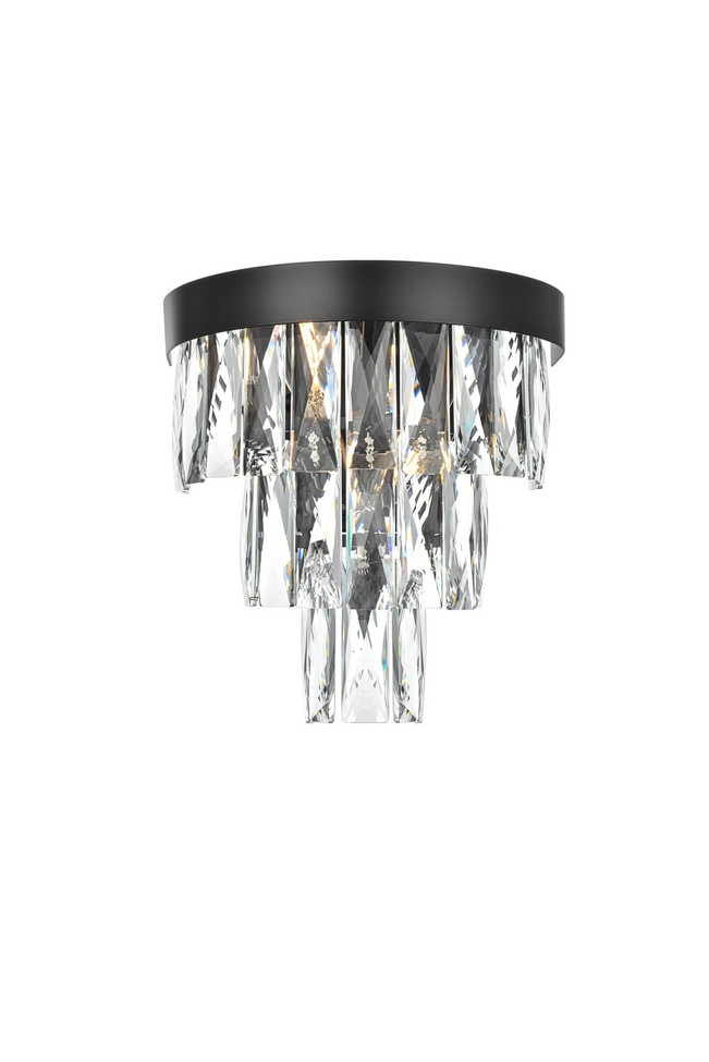 Elegant Lighting - 1060W10BK - Two Light Wall Sconce - Josephine - Black and Clear