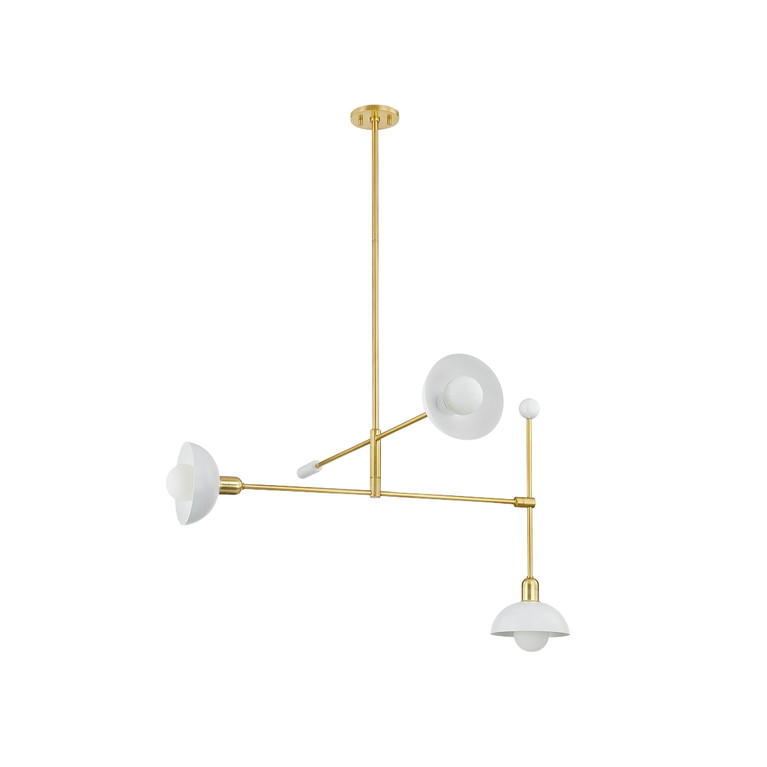 Mitzi - H878803-AGB/SWH - Three Light Chandelier - Billie - Aged Brass