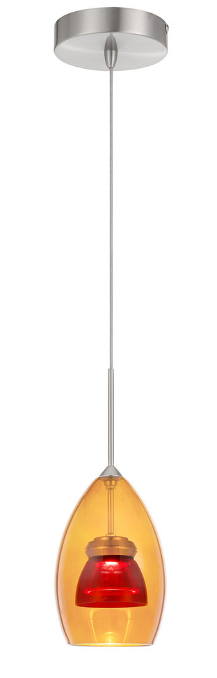 Cal Lighting - UP-128-AM-REDCL - LED Mini Pendant - Dimmable with Lutron Brand Dimmers: DVCL-153P SCL - Amber/Red