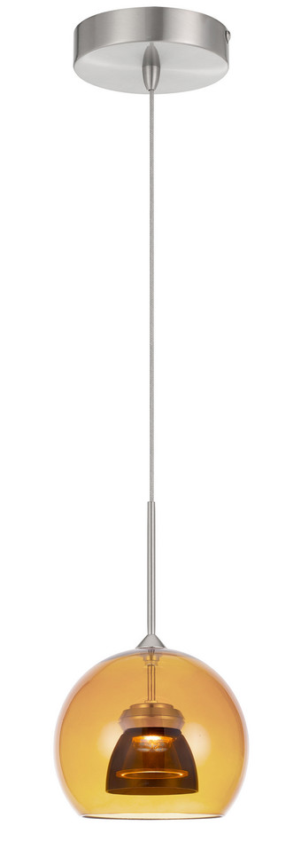 Cal Lighting - UP-335-AM-SMOCL - LED Mini Pendant - Dimmable with Lutron Brand Dimmers: DVCL-153P SCL - Amber/Smoke