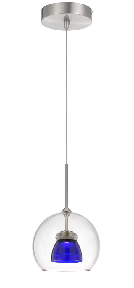 Cal Lighting - UP-335-CL-BLUCL - LED Mini Pendant - Dimmable with Lutron Brand Dimmers: DVCL-153P SCL - Clear Blue