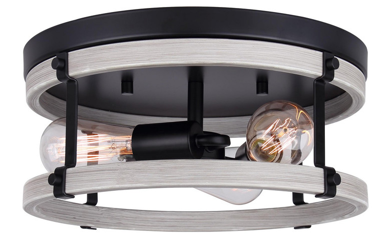 Canarm - IFM1094A14BBG - Three Light Flush Mount - Joelle - Black/Brushed Grey