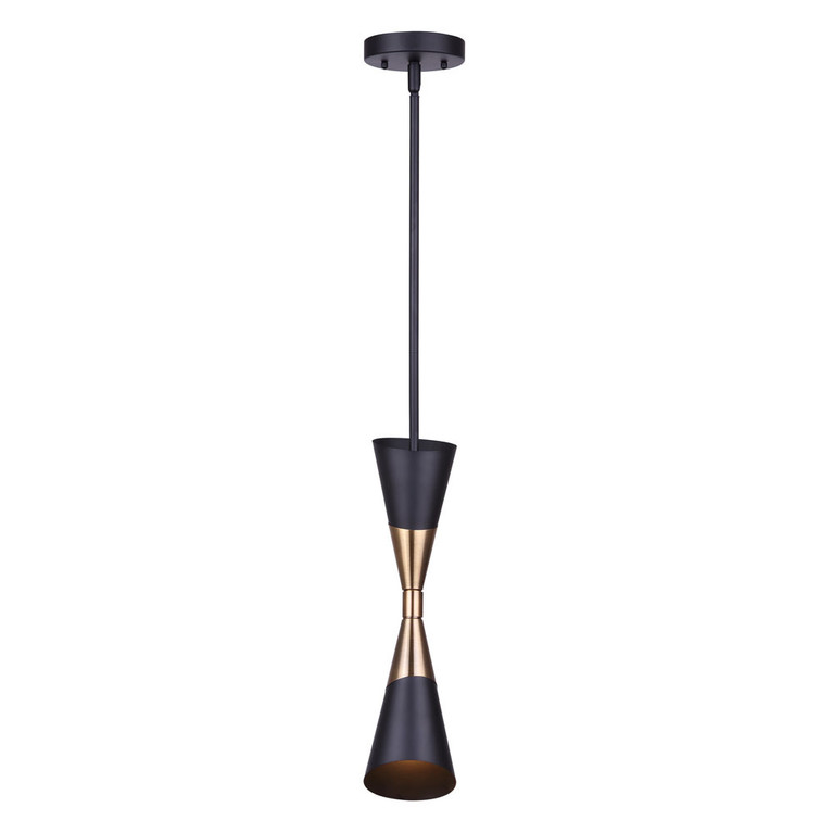 Canarm - IPL1073A01BKG - One Light Pendant - Emlen - Matte Black And Gold