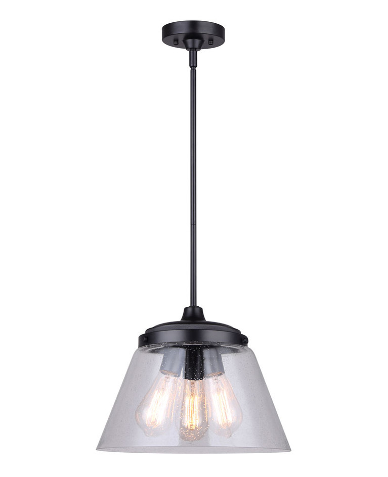 Canarm - IPL1097A03BK13 - Three Light Pendant - Declan - Matte Black