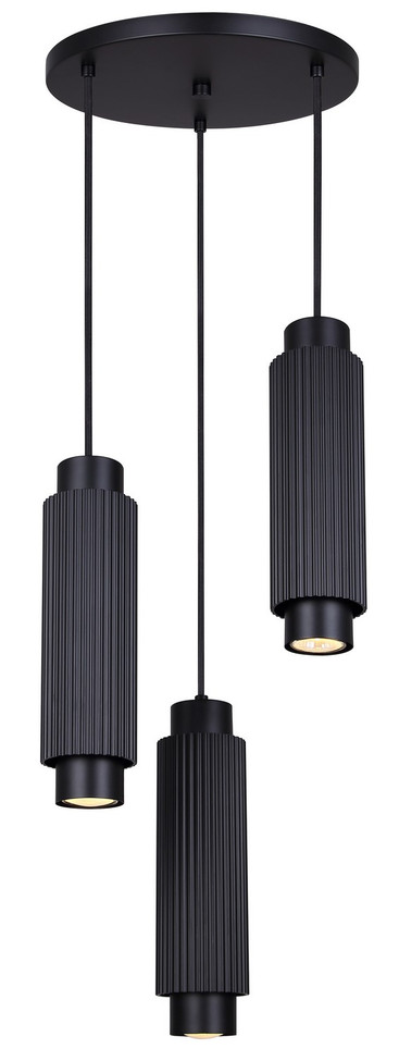 Canarm - IPL1231A03BK10 - Three Light Pendant - Cohen - Matte Black