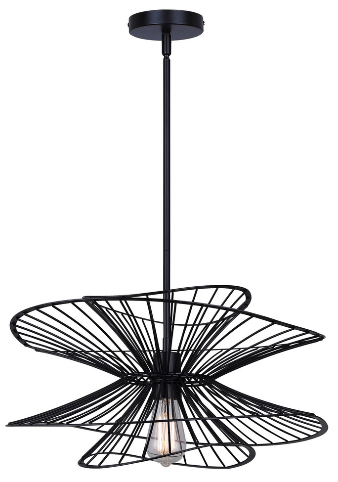Canarm - IPL2193B01BK - One Light Pendant - Channel - Matte Black