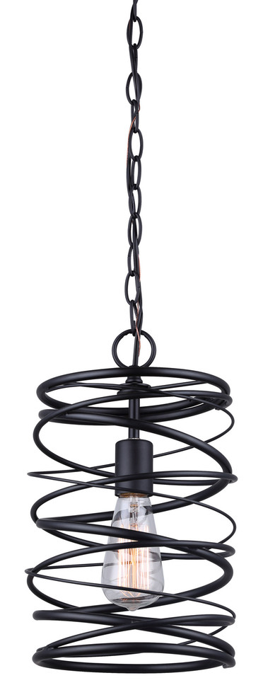 Canarm - IPL411B01BK - One Light Pendant - Ryland - Black
