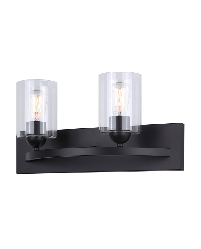 Canarm - IVL370A02BK-CL - Two Light Vanity - Hampton - Matte Black