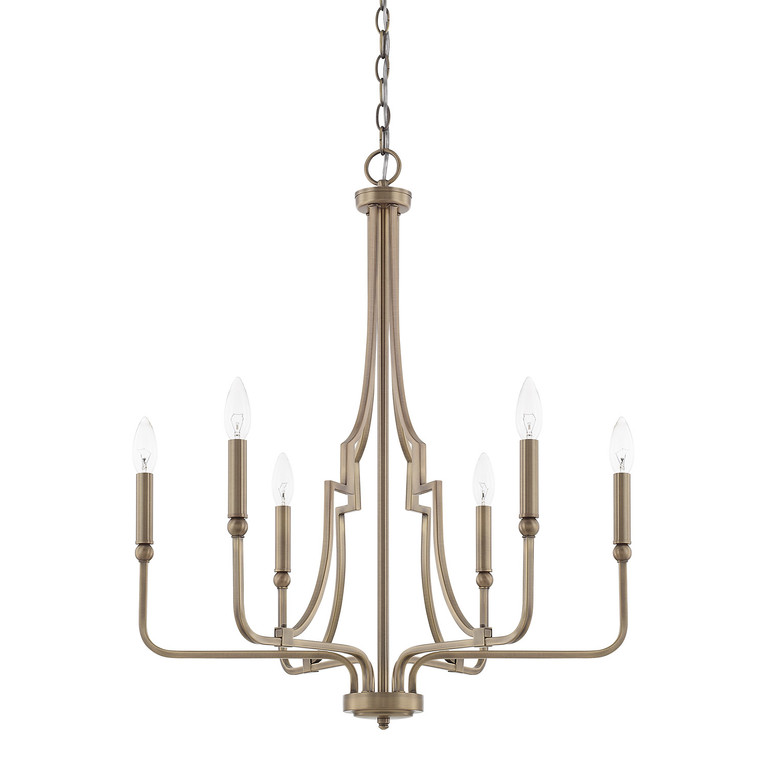 Capital Lighting - 419361AD - Six Light Chandelier - Dawson - Aged Brass