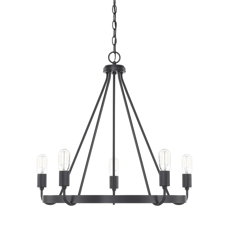 Capital Lighting - 420061MB - Five Light Chandelier - Tanner - Matte Black