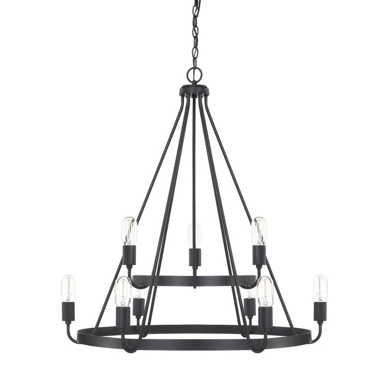 Capital Lighting - 420091MB - Nine Light Chandelier - Tanner - Matte Black
