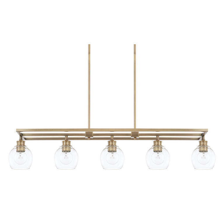 Capital Lighting - 821151AD-426 - Five Light Island Pendant - Mid Century - Aged Brass