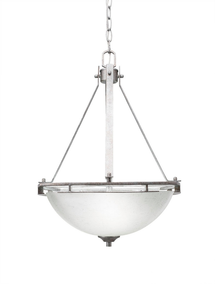Toltec Lighting - 322-AS-463 - Three Light Pendant - Uptowne - Aged Silver
