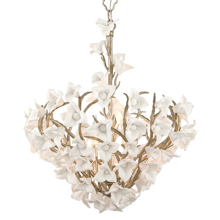 Corbett Lighting - 211-47-SGL - Six Light Chandelier - Lily - Stria Gold Leaf