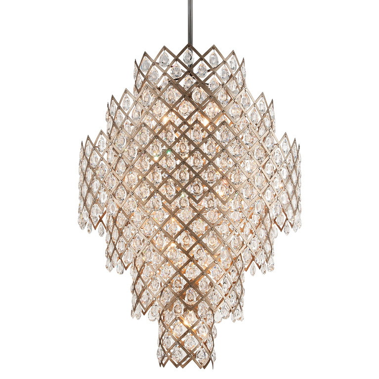 Corbett Lighting - 214-717-SGL/SS - 17 Light Chandelier - Tiara - Stria Gold Leaf