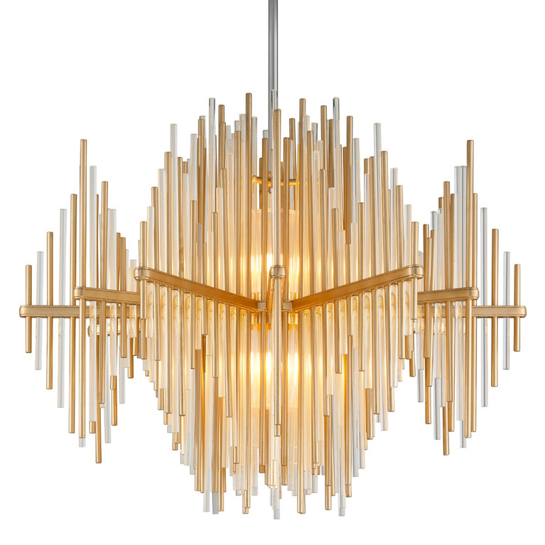 Corbett Lighting - 238-43-GL/SS - Two Light Chandelier - Theory - Gold Leaf
