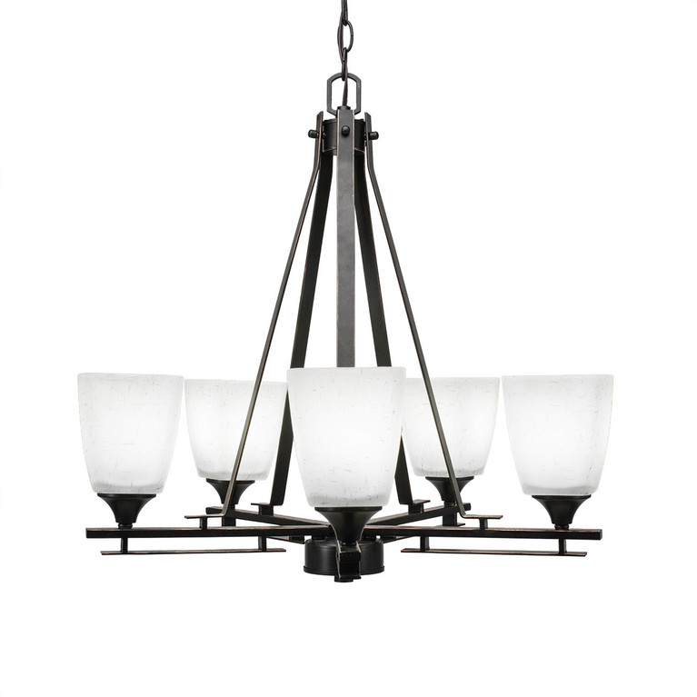 Toltec Lighting - 325-DG-460 - Five Light Chandelier - Uptowne - Dark Granite