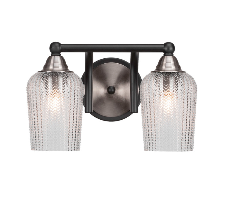 Toltec Lighting - 3422-MBBN-4250 - Two Light Bath Bar - Paramount - Matte Black & Brushed Nickel
