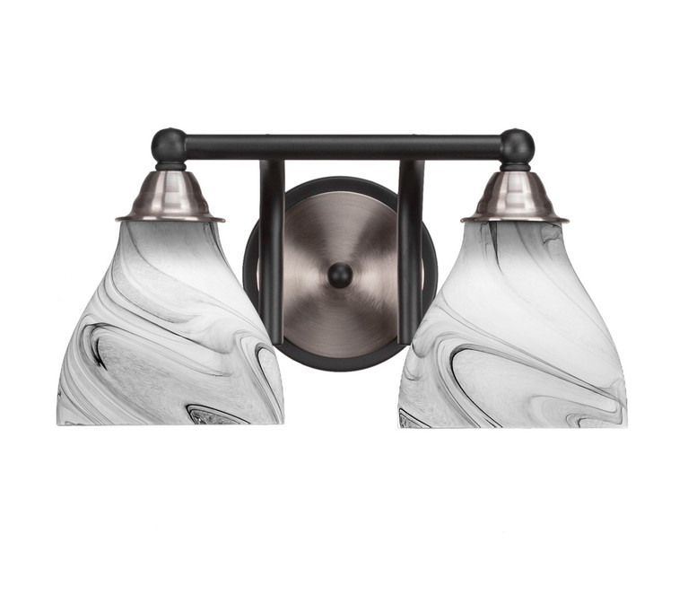 Toltec Lighting - 3422-MBBN-4769 - Two Light Bath Bar - Paramount - Matte Black & Brushed Nickel