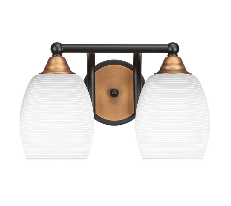 Toltec Lighting - 3422-MBBR-4021 - Two Light Bath Bar - Paramount - Matte Black & Brass