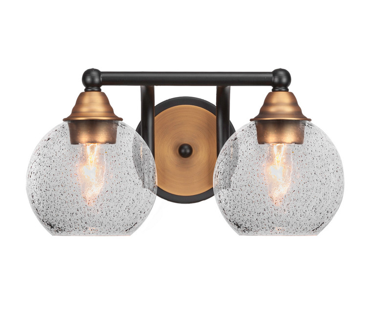 Toltec Lighting - 3422-MBBR-4102 - Two Light Bath Bar - Paramount - Matte Black & Brass