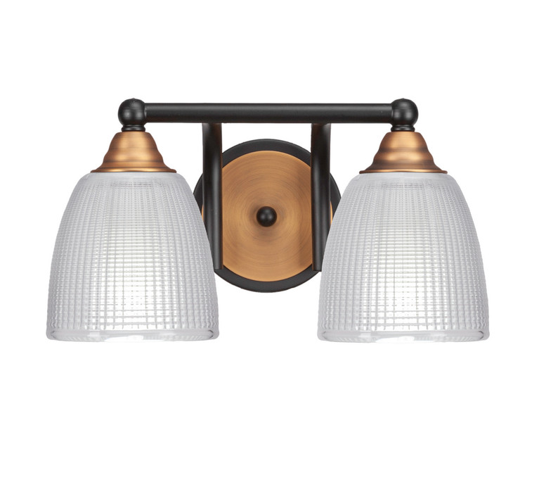 Toltec Lighting - 3422-MBBR-500 - Two Light Bath Bar - Paramount - Matte Black & Brass