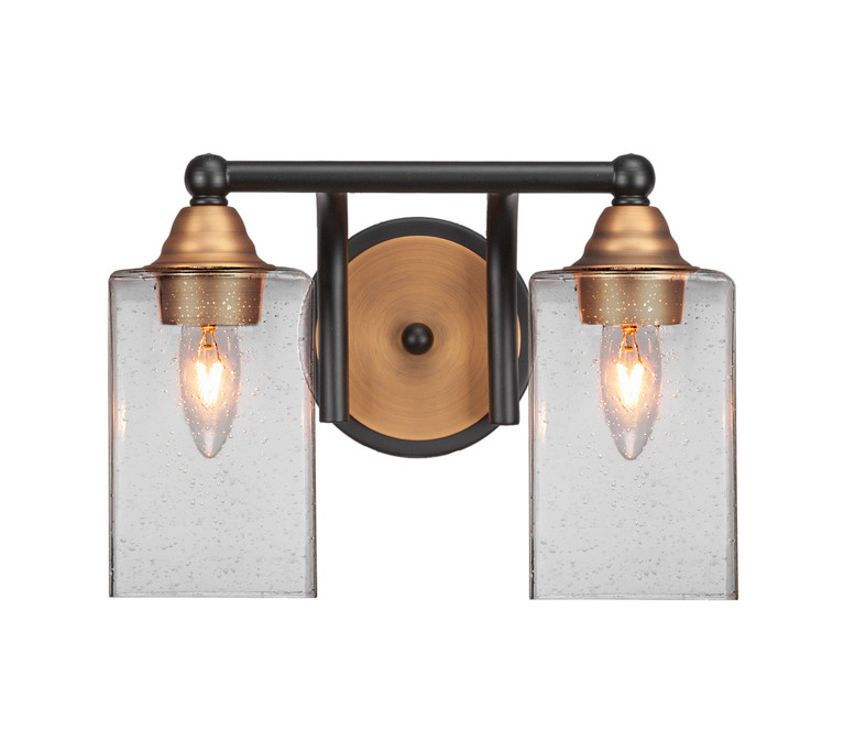 Toltec Lighting - 3422-MBBR-530 - Two Light Bath Bar - Paramount - Matte Black & Brass