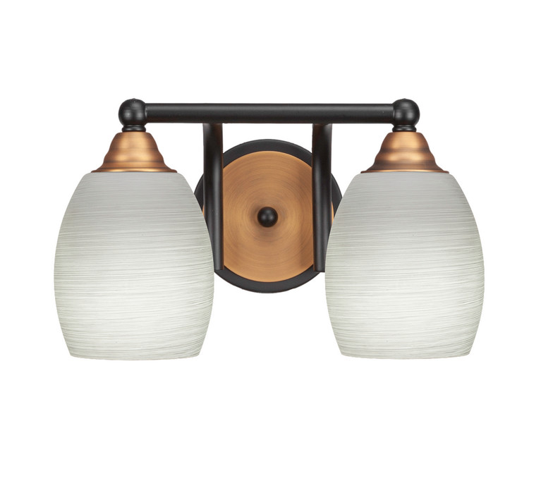 Toltec Lighting - 3422-MBBR-615 - Two Light Bath Bar - Paramount - Matte Black & Brass
