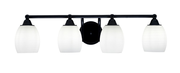 Toltec Lighting - 3424-MB-615 - Four Light Bath Bar - Paramount - Matte Black