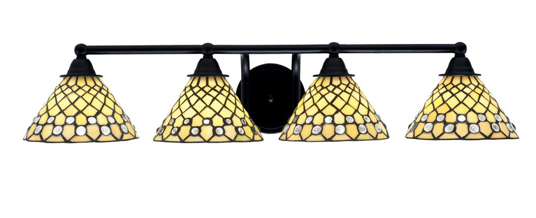 Toltec Lighting - 3424-MB-9415 - Four Light Bath Bar - Paramount - Matte Black