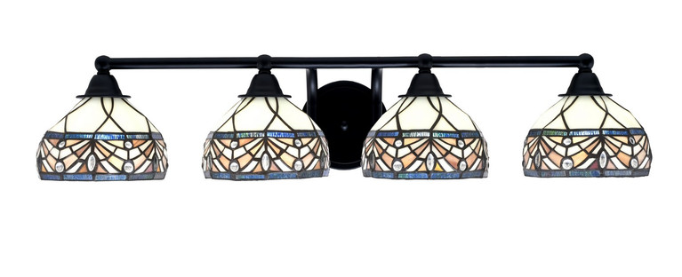Toltec Lighting - 3424-MB-9485 - Four Light Bath Bar - Paramount - Matte Black