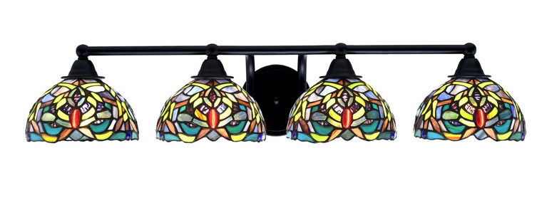 Toltec Lighting - 3424-MB-9905 - Four Light Bath Bar - Paramount - Matte Black