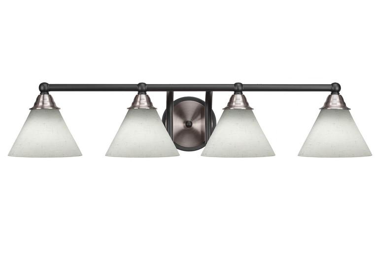 Toltec Lighting - 3424-MBBN-312 - Four Light Bath Bar - Paramount - Matte Black & Brushed Nickel